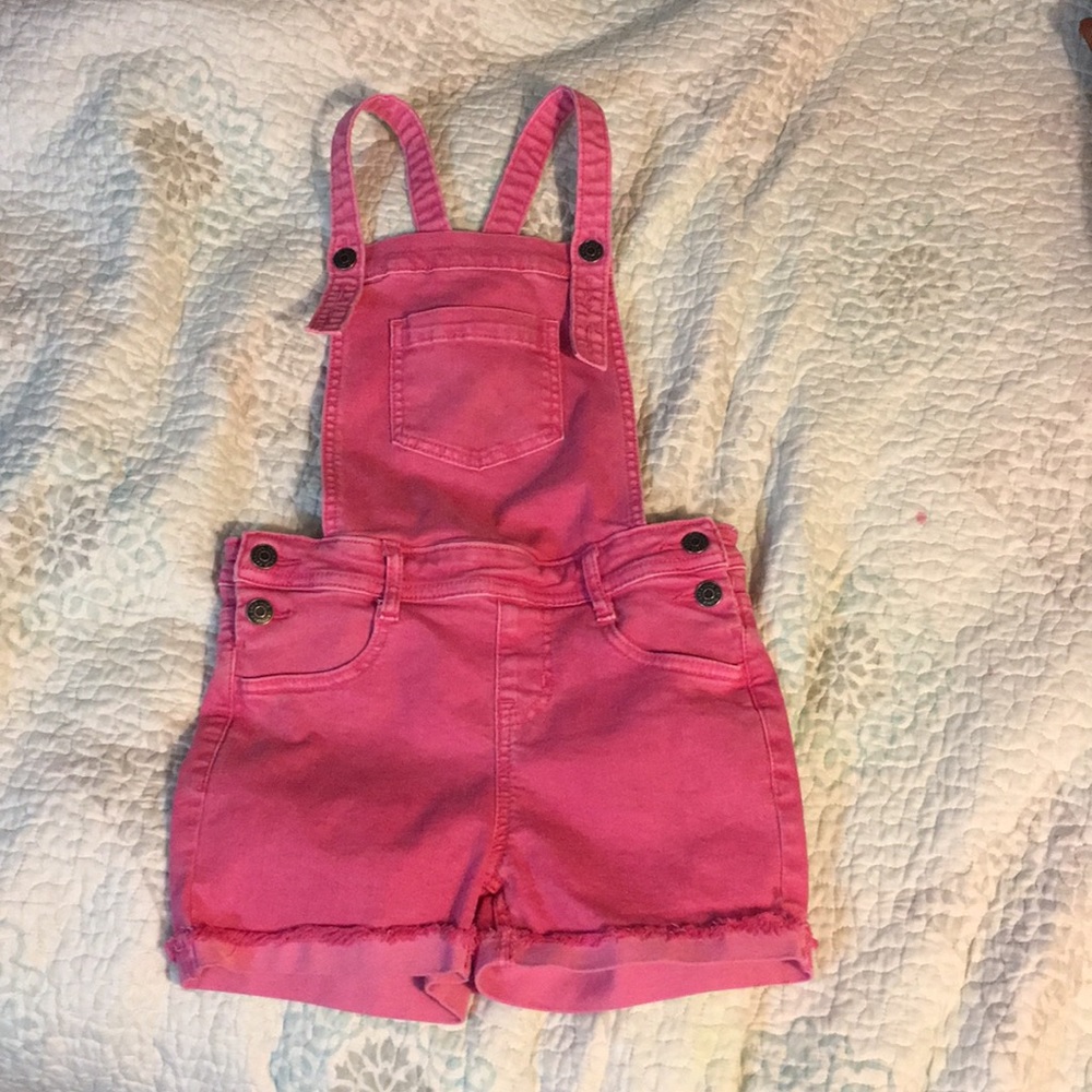 Cat and Jack pink overall shorts